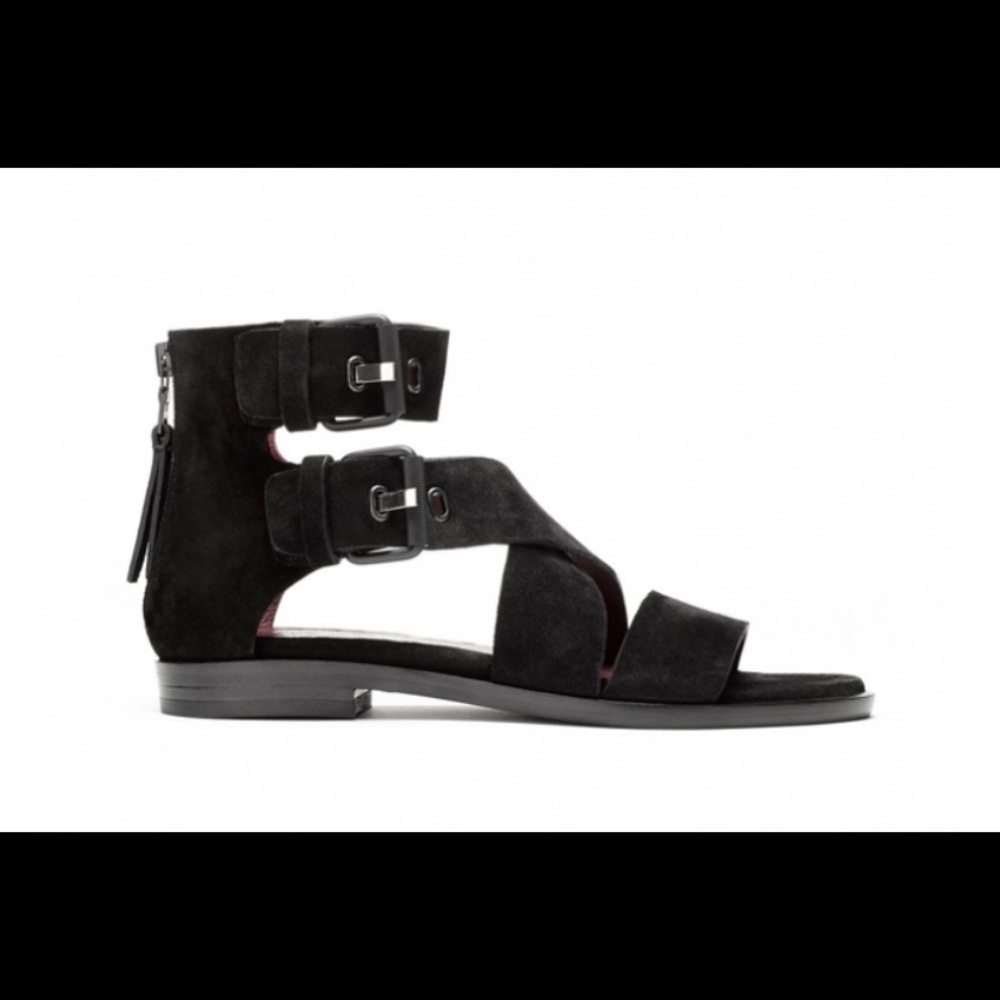 Rag & Bone Madeira black suede buckle sandals